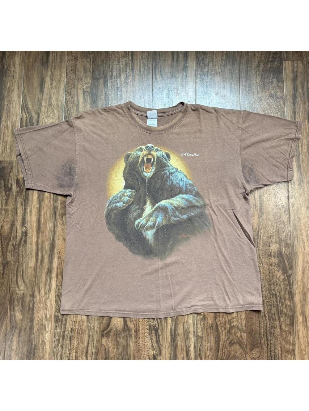 Vintage Alaska Grizzly Bear 00s T Shirt Size XL